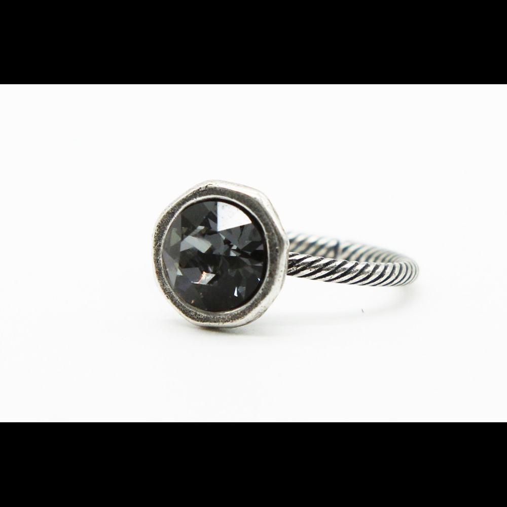 Silver Gray Crystal Cable Ring For Stacking - image 2